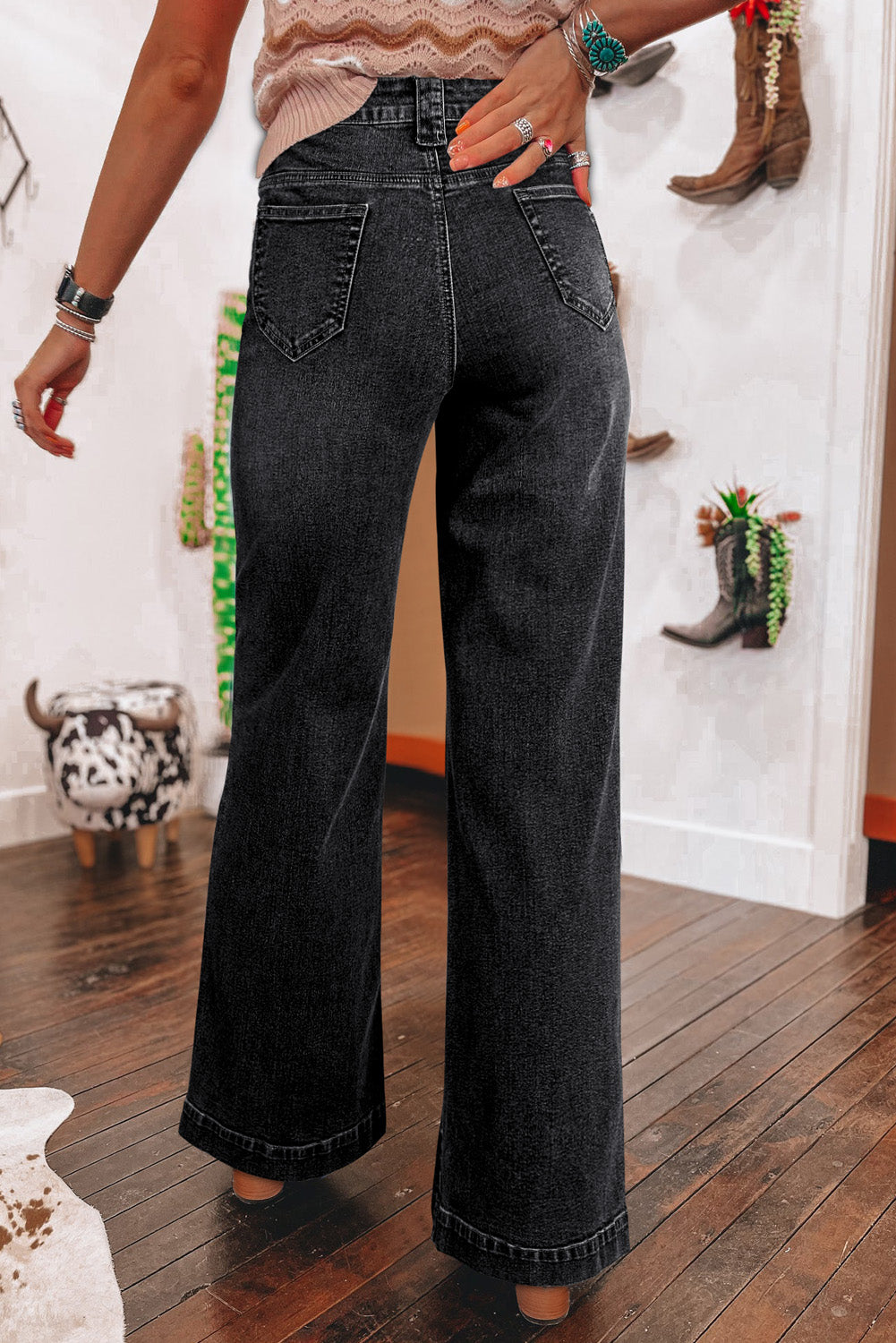 Miriam – Wide Leg Pocketed High Waist Jeans