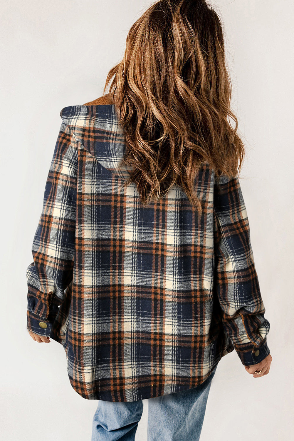 Juliet – Plaid Sherpa Lined Hooded Shacket
