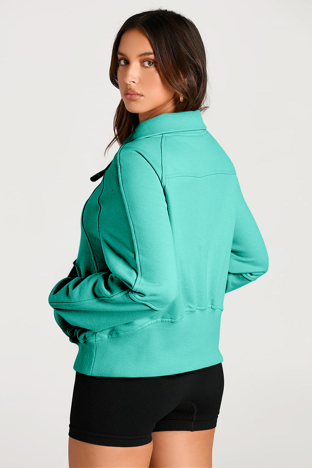Esmeralda – Quarter Zip Stand Neck Sweatshirt