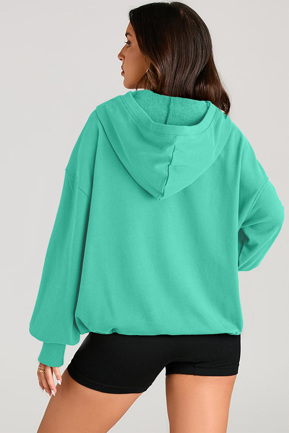 Julianna – Oversized Half-Zip Hoodie with Kangaroo Pocket