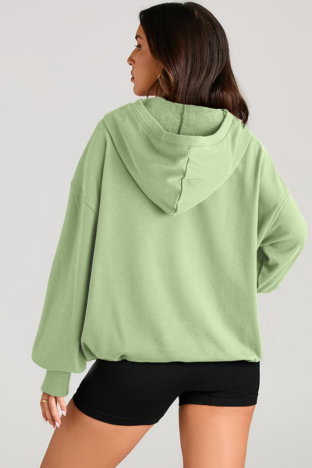 Julianna – Oversized Half-Zip Hoodie with Kangaroo Pocket