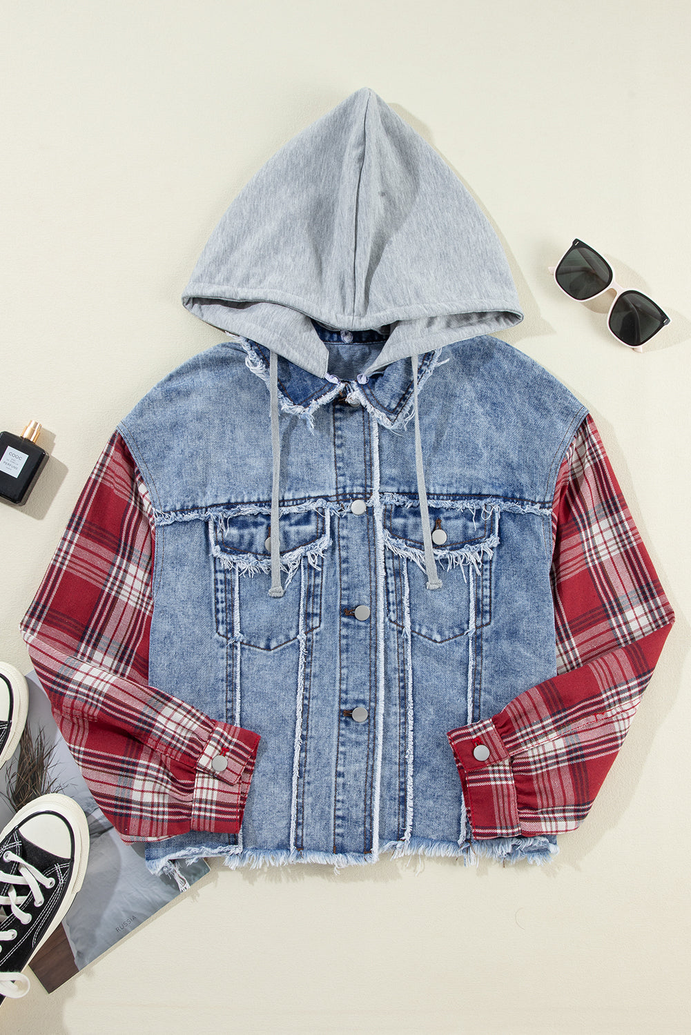 Lila – Beau Blue Hooded Denim Jacket