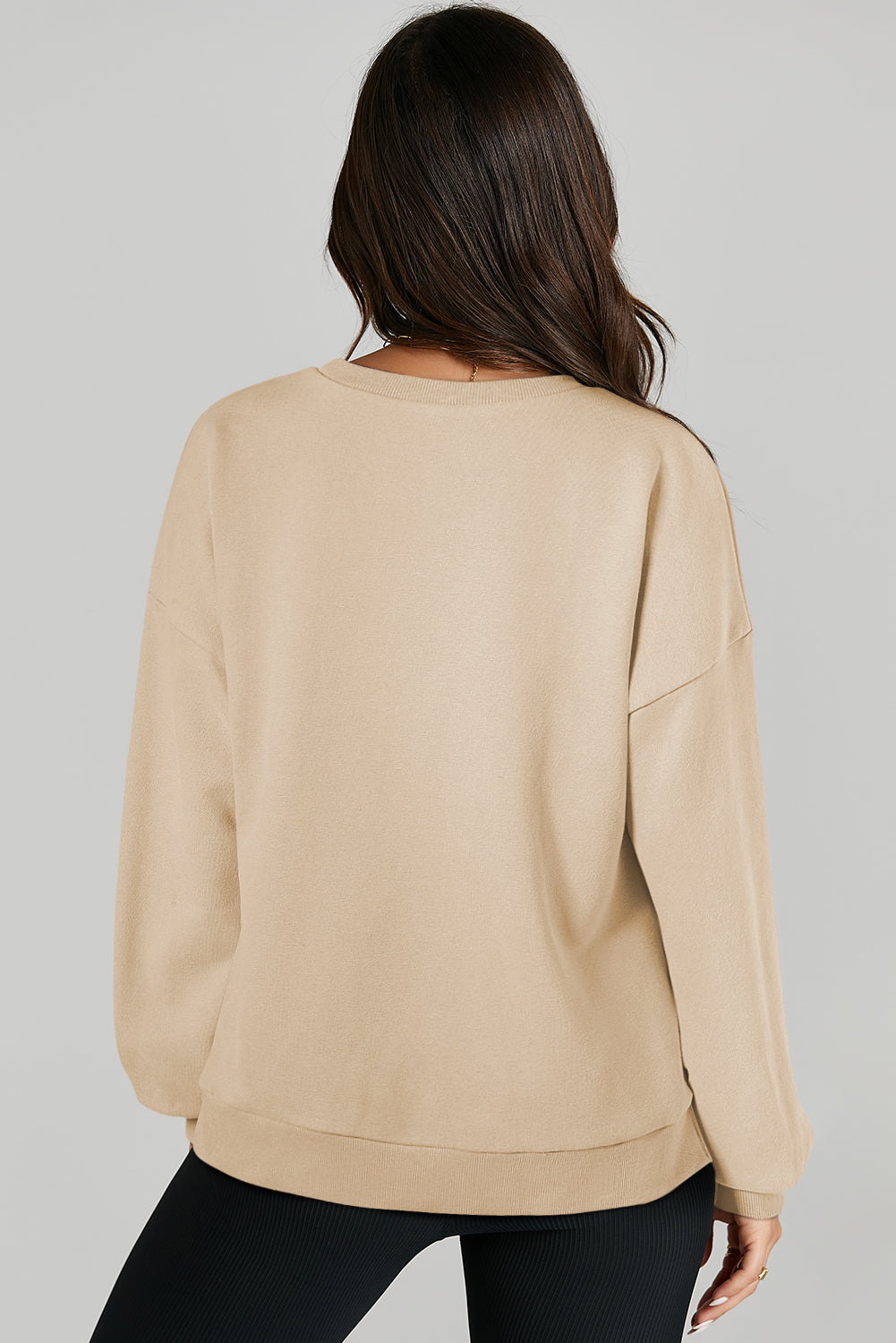 Adelyn – O-Neck Pullover Sweatshirt with High-Low Hem