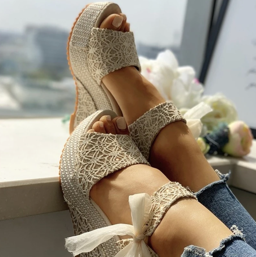 Carla - Elegant High Wedge Summer Sandals