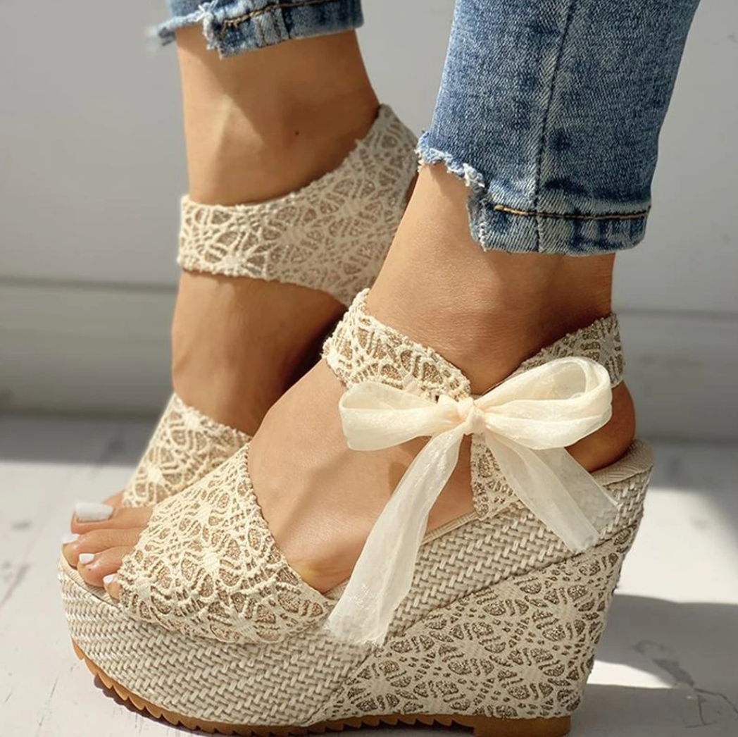 Carla - Elegant High Wedge Summer Sandals