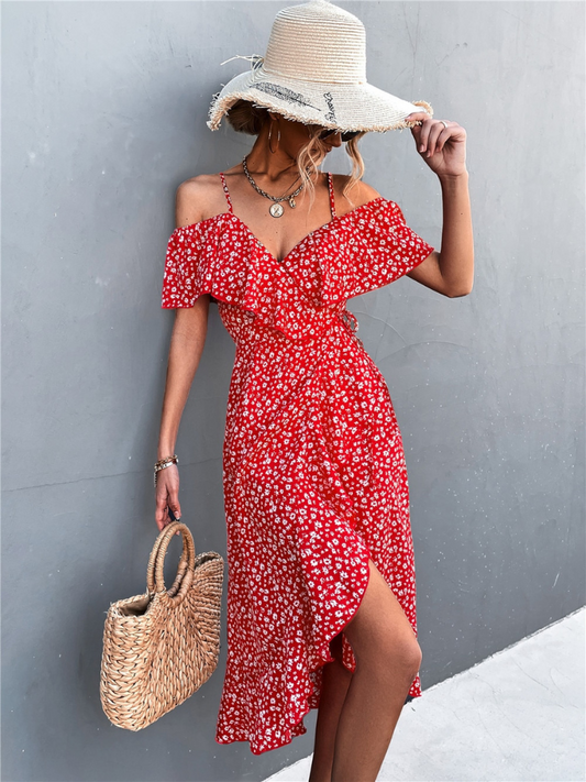 Alicia - Elegant Off-Shoulder Floral Dress