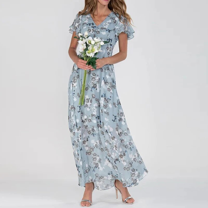 Victoria - Vibrant Floral Summer Maxi Dress