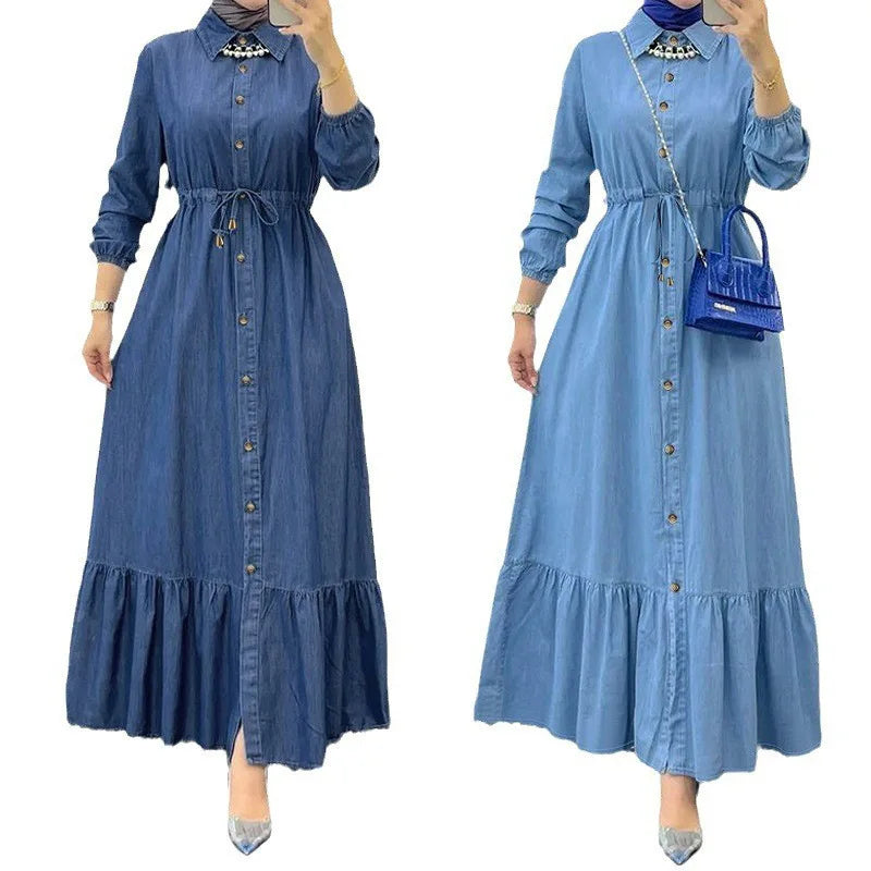 Zoey – Modest Denim-Style Muslim Dress