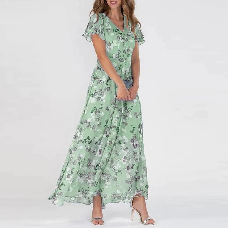 Victoria - Vibrant Floral Summer Maxi Dress