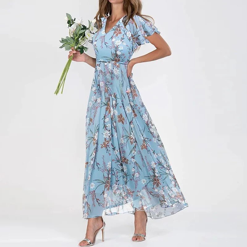 Victoria - Vibrant Floral Summer Maxi Dress