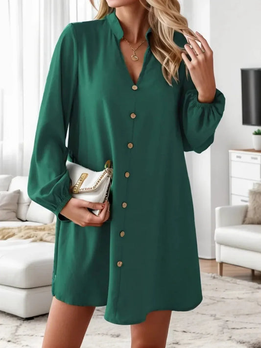 Anna – Elegant Long Sleeve Midi Dress