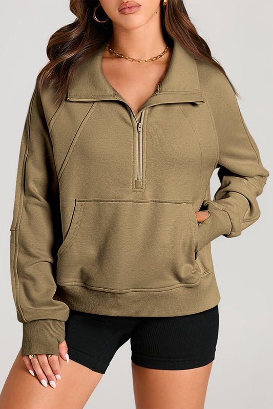 Esmeralda – Quarter Zip Stand Neck Sweatshirt
