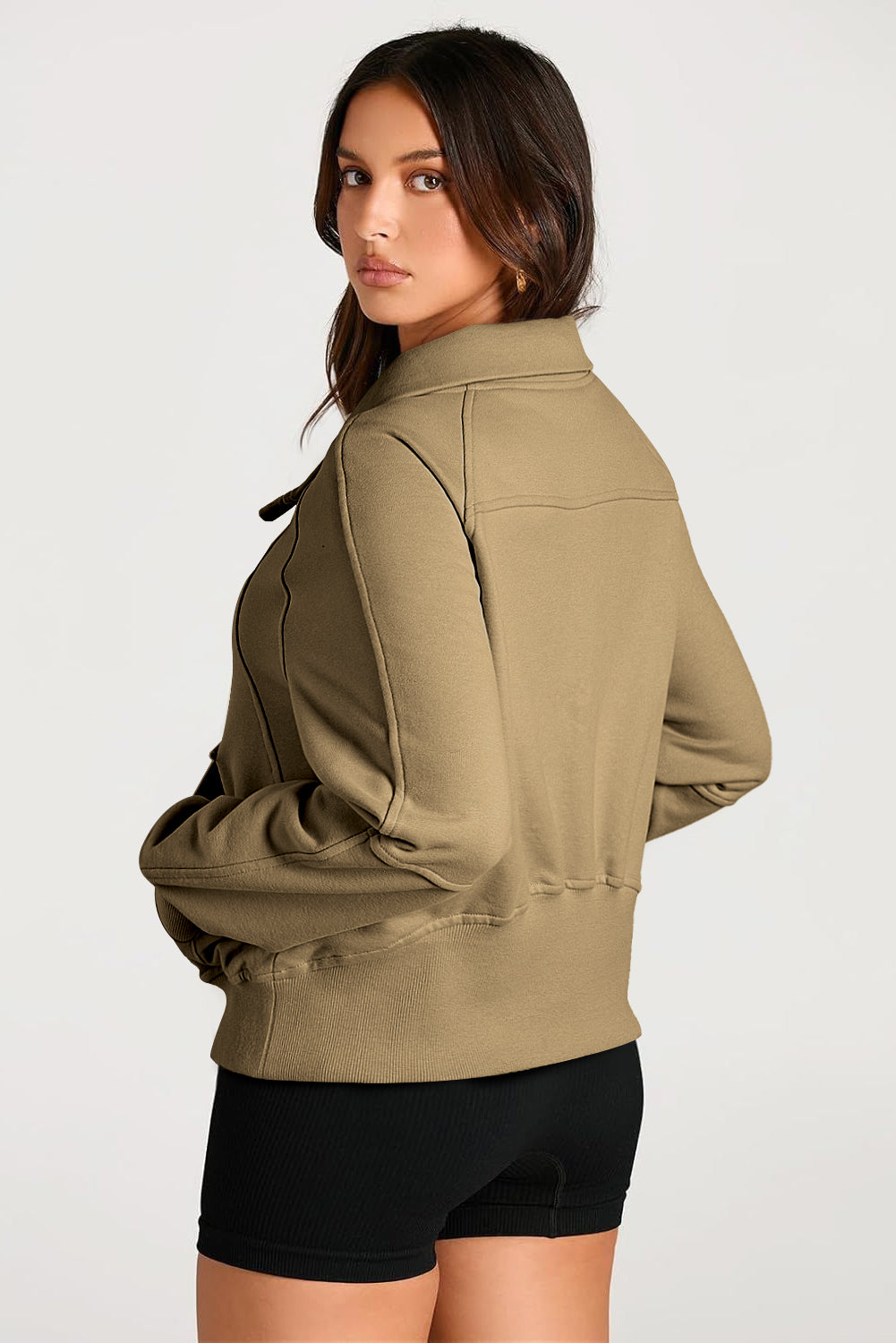 Esmeralda – Quarter Zip Stand Neck Sweatshirt