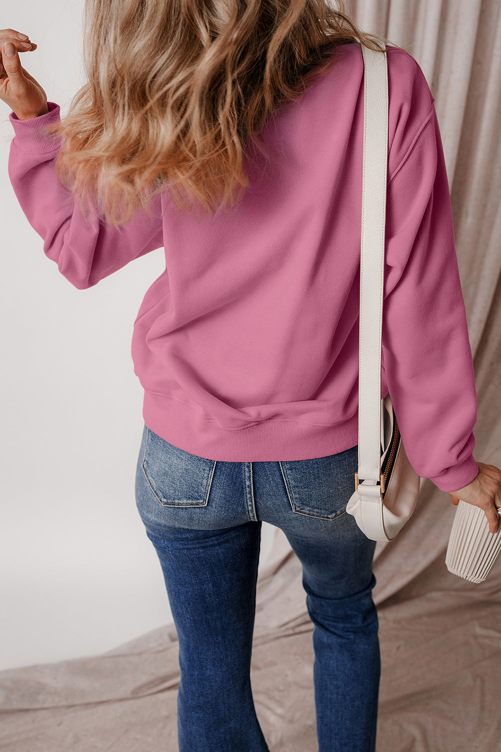 Logan – Women's Fleece Lined Burgundy Terry Sweatshirt