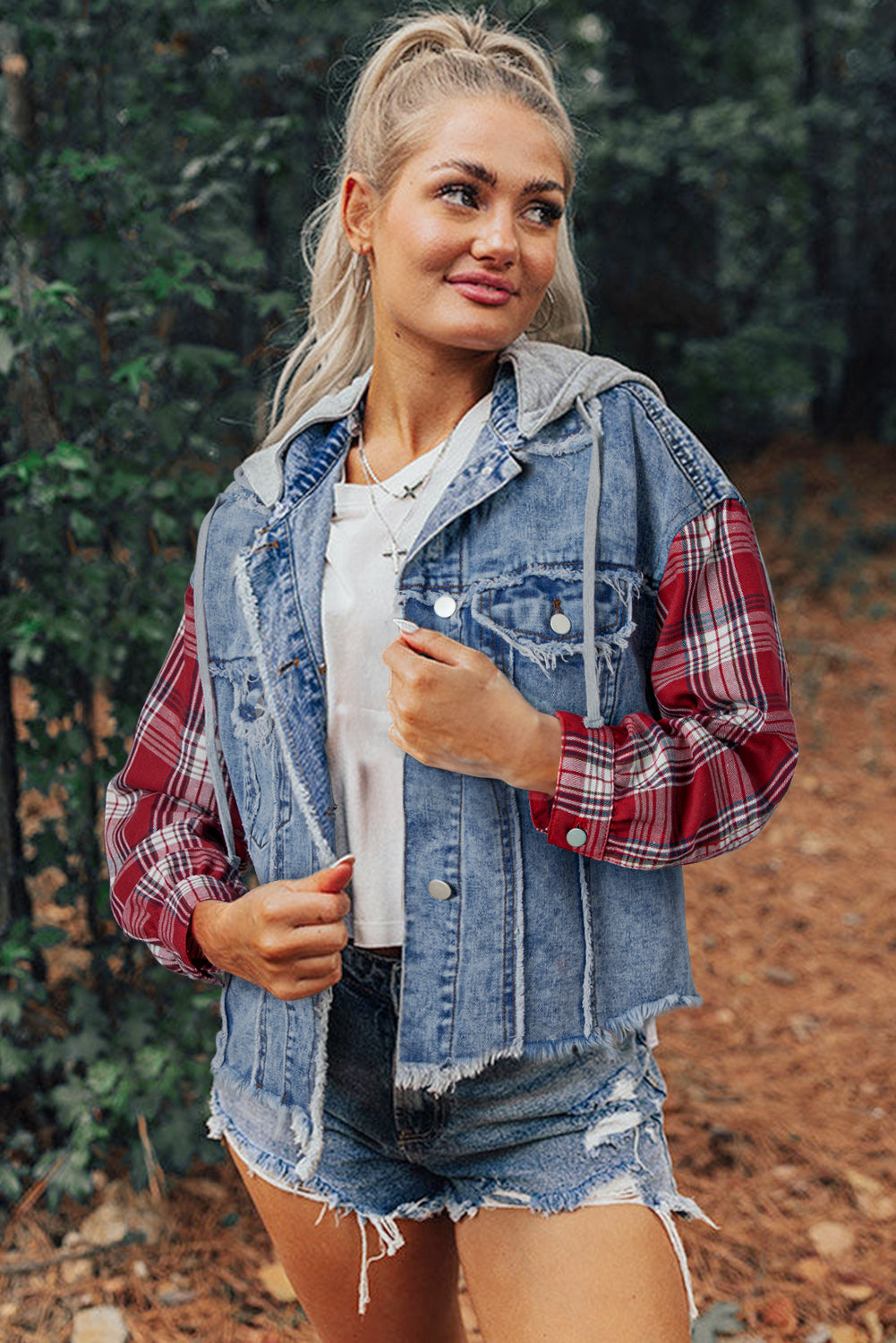 Lila – Beau Blue Hooded Denim Jacket