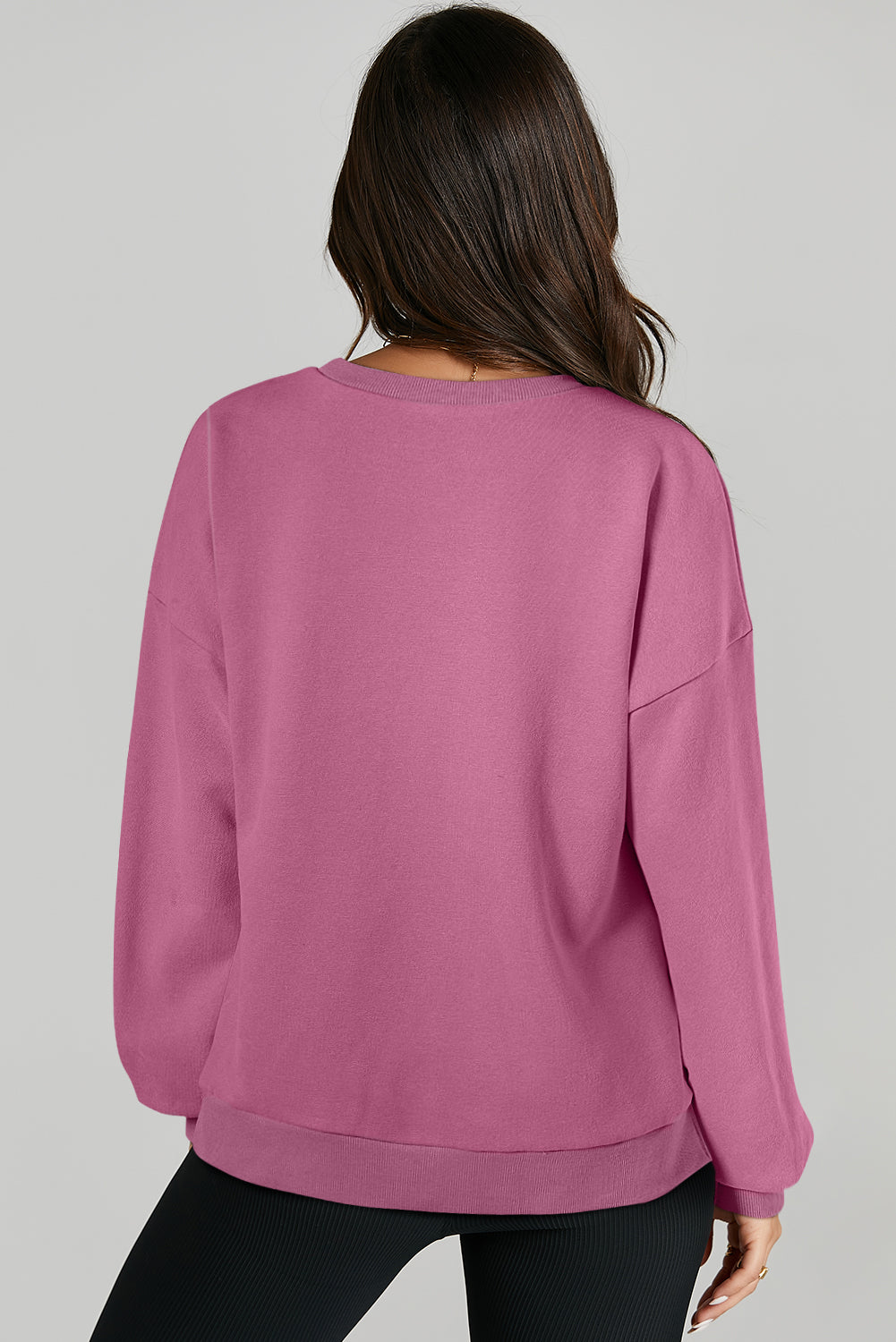 Adelyn – O-Neck Pullover Sweatshirt with High-Low Hem
