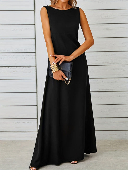 Harper – Sleeveless Solid Color Midi Tank Dress