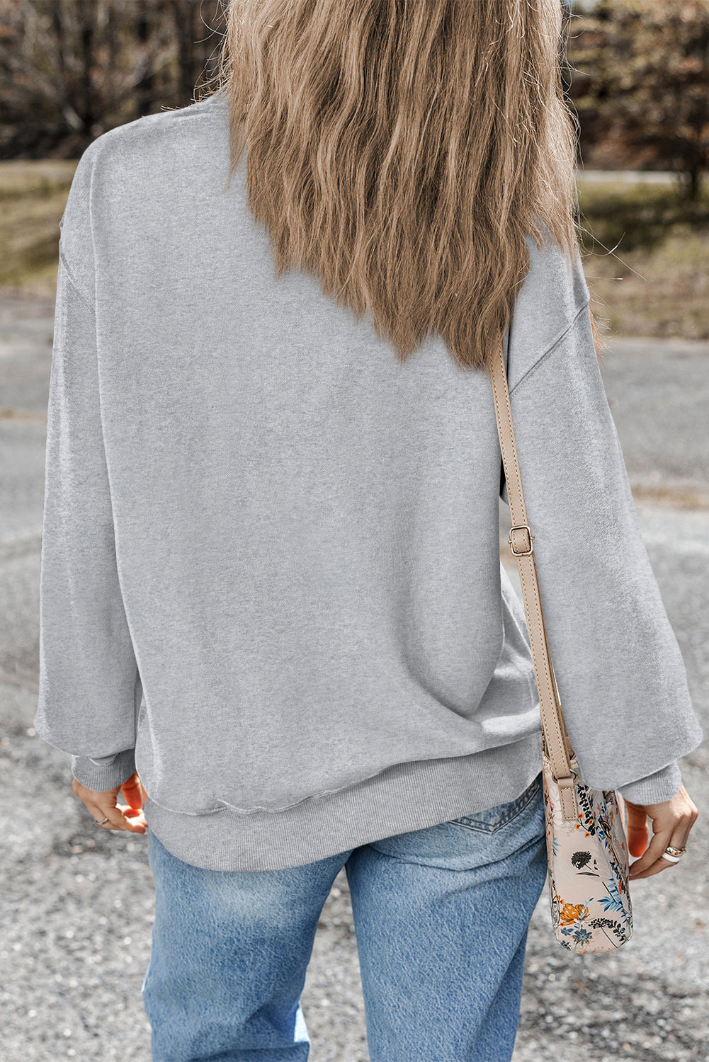 Giselle – Drop Shoulder Crewneck Pullover Sweatshirt
