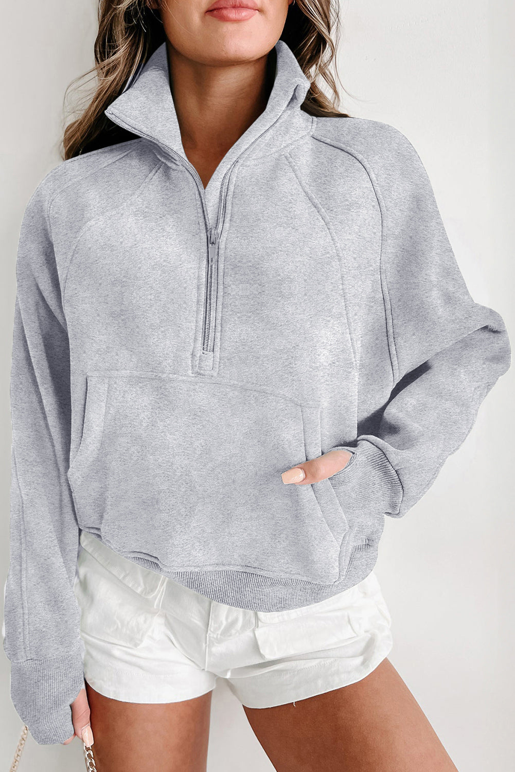 Esmeralda – Quarter Zip Stand Neck Sweatshirt