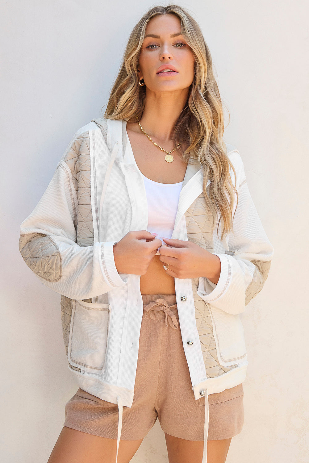 Elianna – Quilted Patchwork Loose Fit Hooded Jacket
