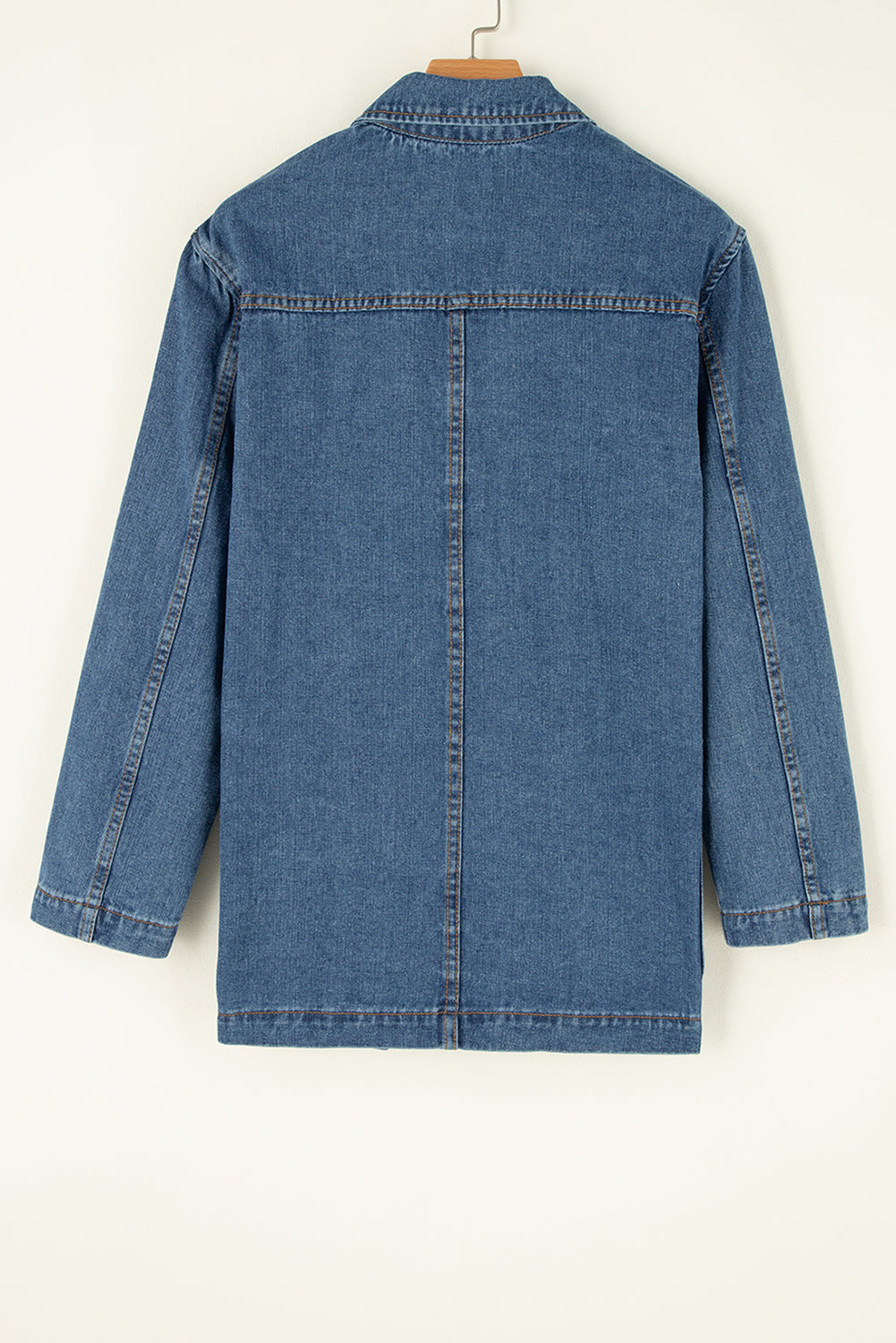 Molly – Sail Blue Denim Jacket with Side Pockets
