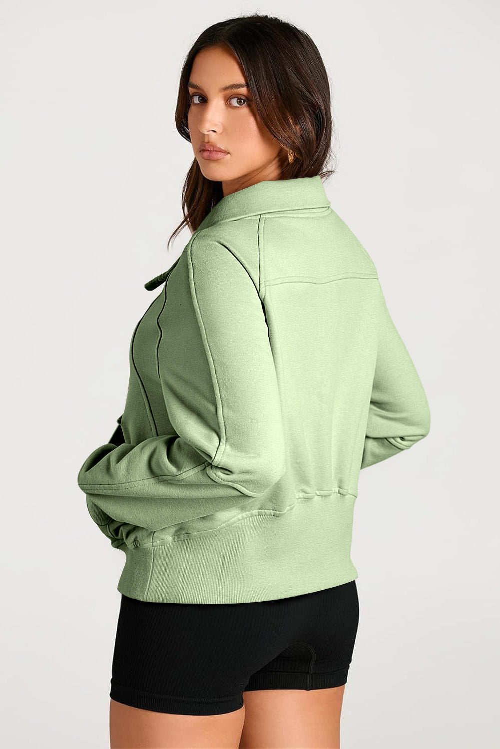 Esmeralda – Quarter Zip Stand Neck Sweatshirt