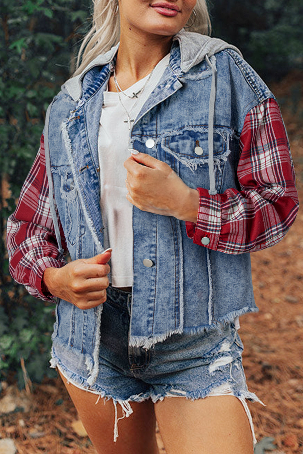 Lila – Beau Blue Hooded Denim Jacket