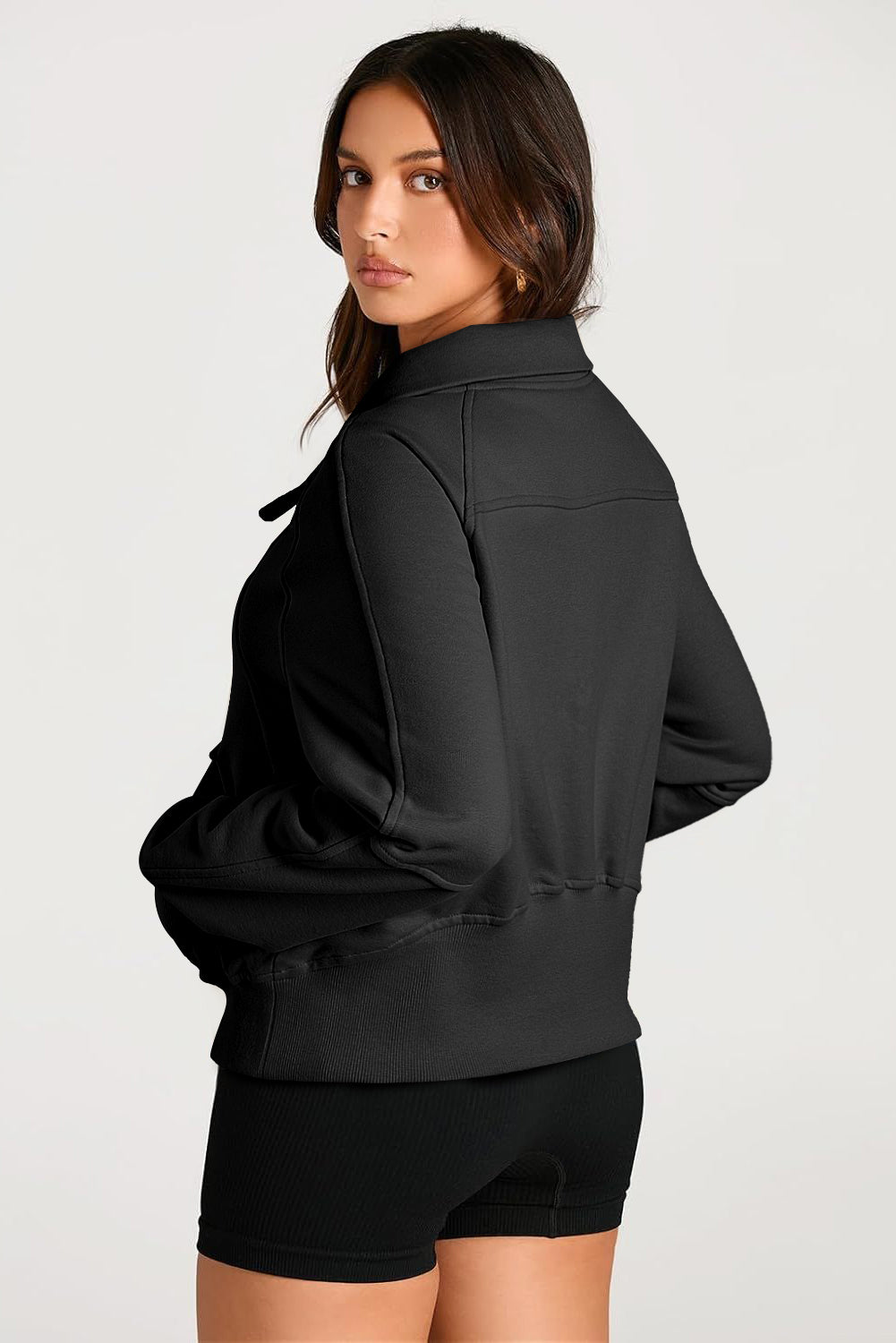 Esmeralda – Quarter Zip Stand Neck Sweatshirt