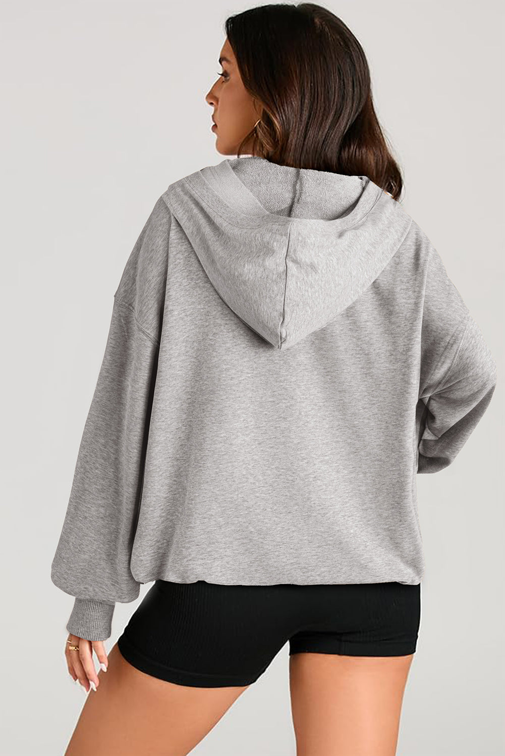 Julianna – Oversized Half-Zip Hoodie with Kangaroo Pocket