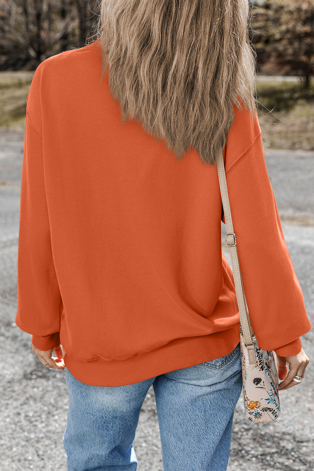 Giselle – Drop Shoulder Crewneck Pullover Sweatshirt