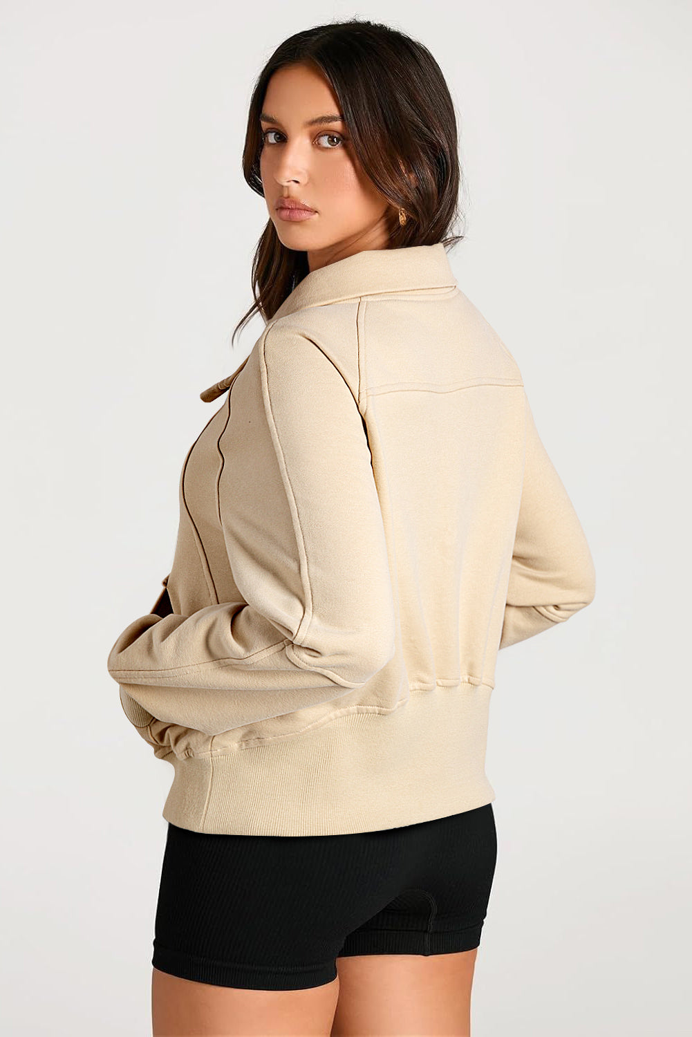 Esmeralda – Quarter Zip Stand Neck Sweatshirt