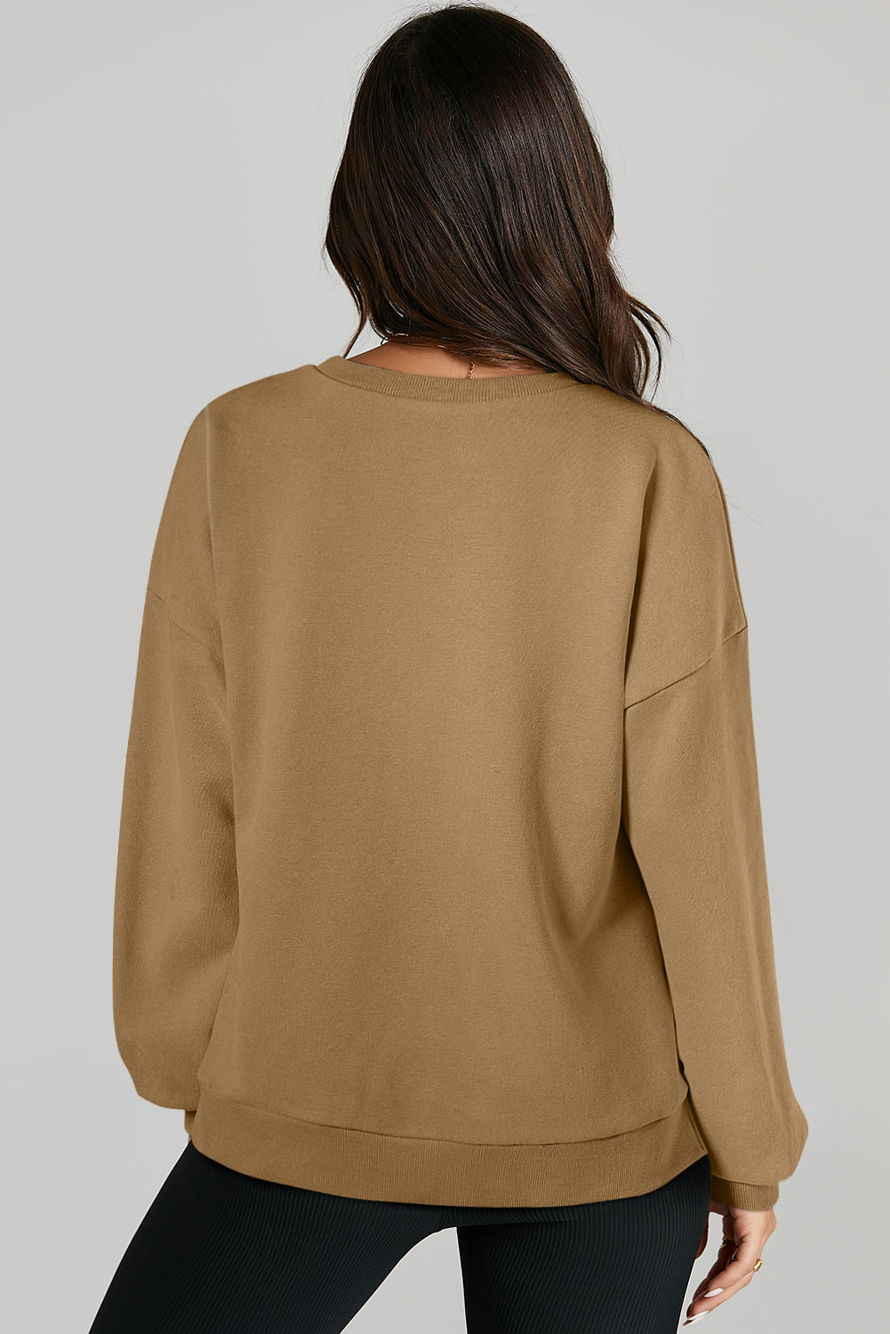 Adelyn – O-Neck Pullover Sweatshirt with High-Low Hem